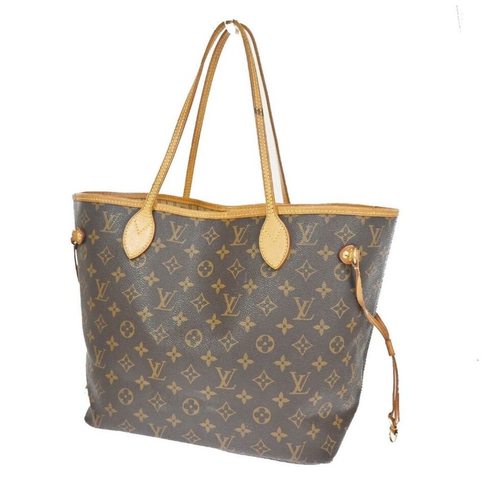 LOUIS VUITTON Neverfull MM Shoulder Tote Bag Monogram Leather - Picture 2 of 15
